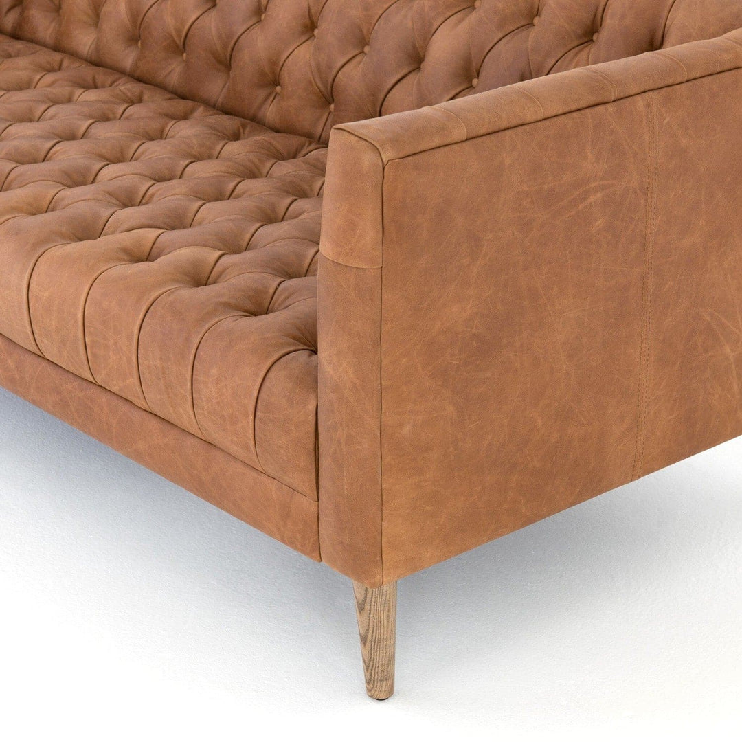 Kensington Leather Sofa - Natural Washed Camel