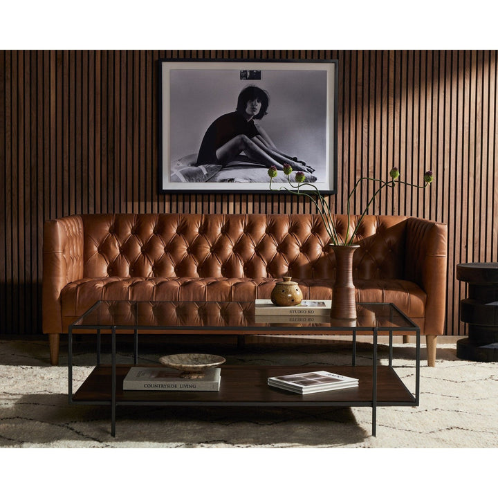 Kensington Leather Sofa - Natural Washed Camel