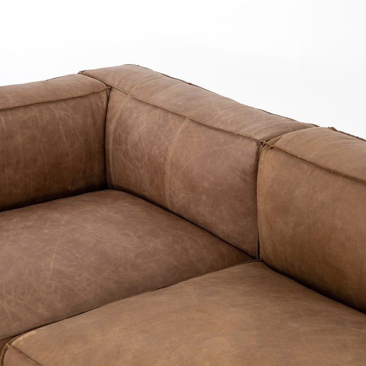 Finsbury Leather Sectional - Natural Washed Sand - 2-Piece RAF