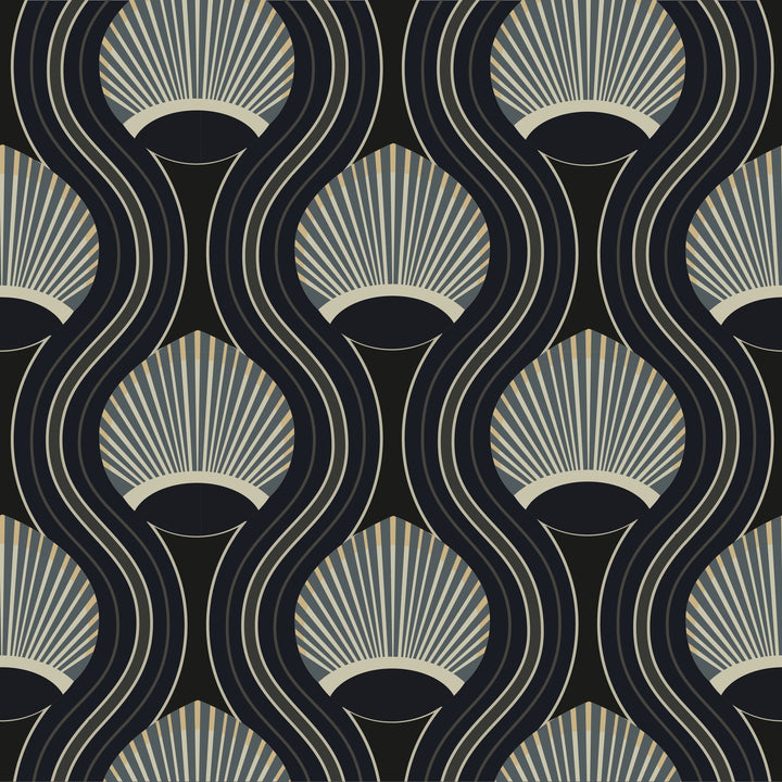 Riviere Wallpaper-Mitchell Black-MITCHB-WCCE6-SB-PM-10-Wall DecorPatterns Stone Blue-Premium Matte Paper-4-France and Son