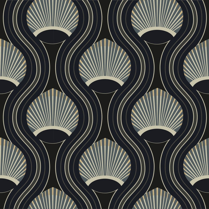 Riviere Wallpaper-Mitchell Black-MITCHB-WCCE6-SB-PM-10-Wall DecorPatterns Stone Blue-Premium Matte Paper-4-France and Son