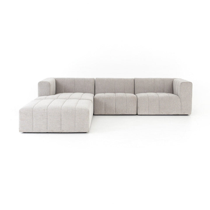 Harrington Channeled 3-Piece Sectional - Napa Sandstone - Left Chaise W/ Ottoman