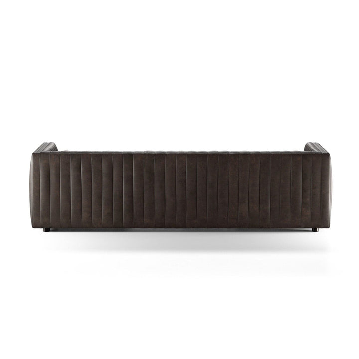 Alexander Channel Tufted Sofa -97"  Deacon Wolf Leather