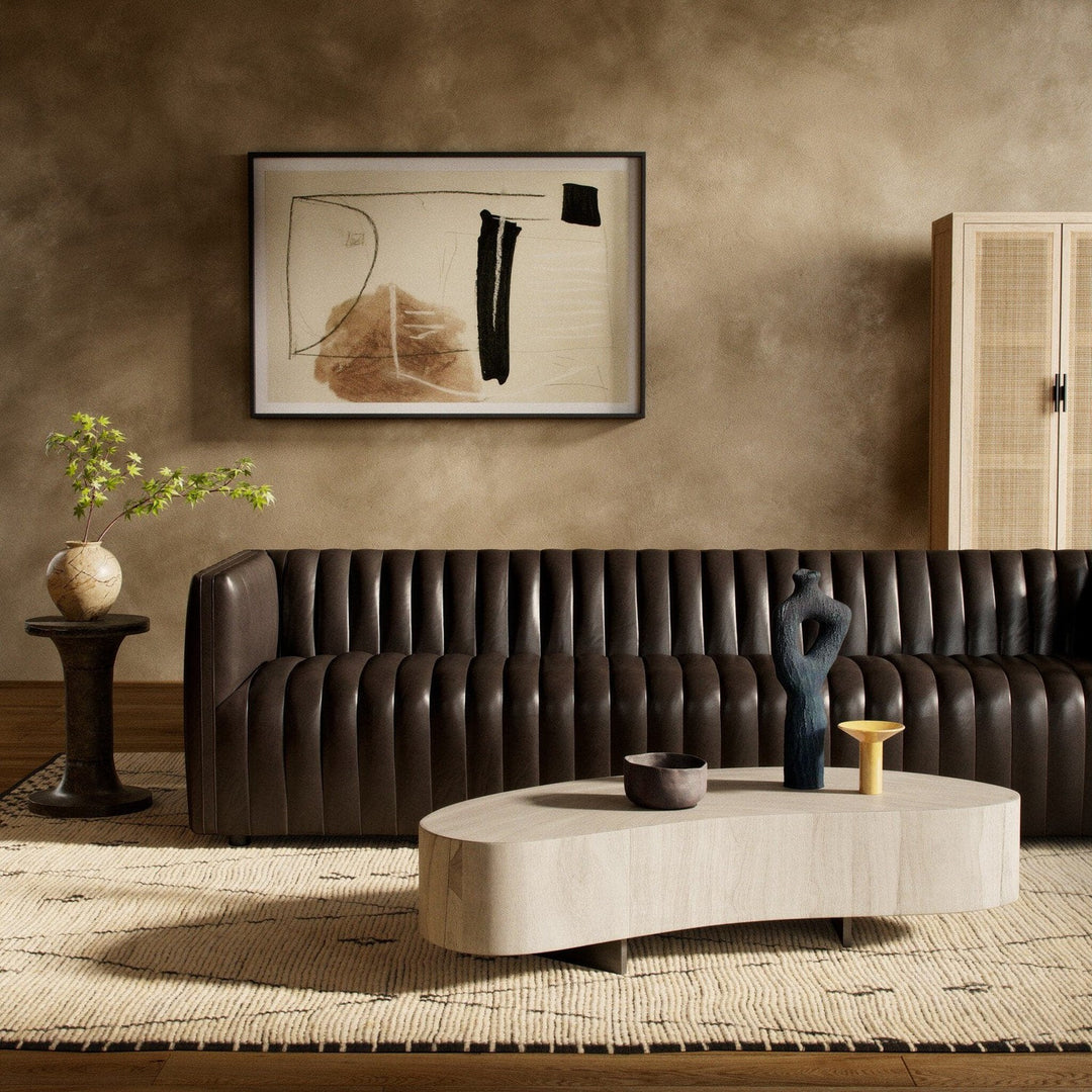 Alexander Channel Tufted Sofa -97"  Deacon Wolf Leather