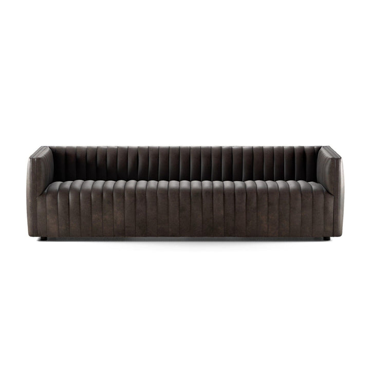 Alexander Channel Tufted Sofa -97"  Deacon Wolf Leather