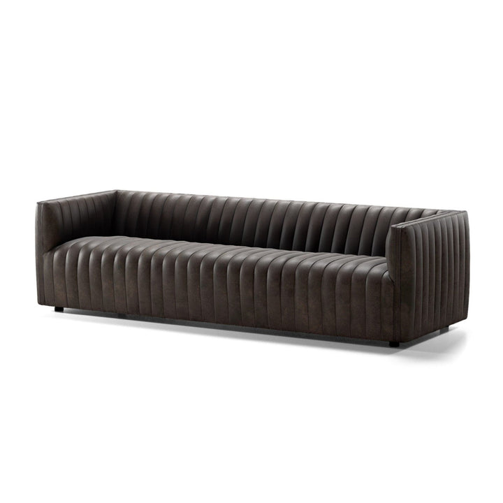 Alexander Channel Tufted Sofa -97"  Deacon Wolf Leather