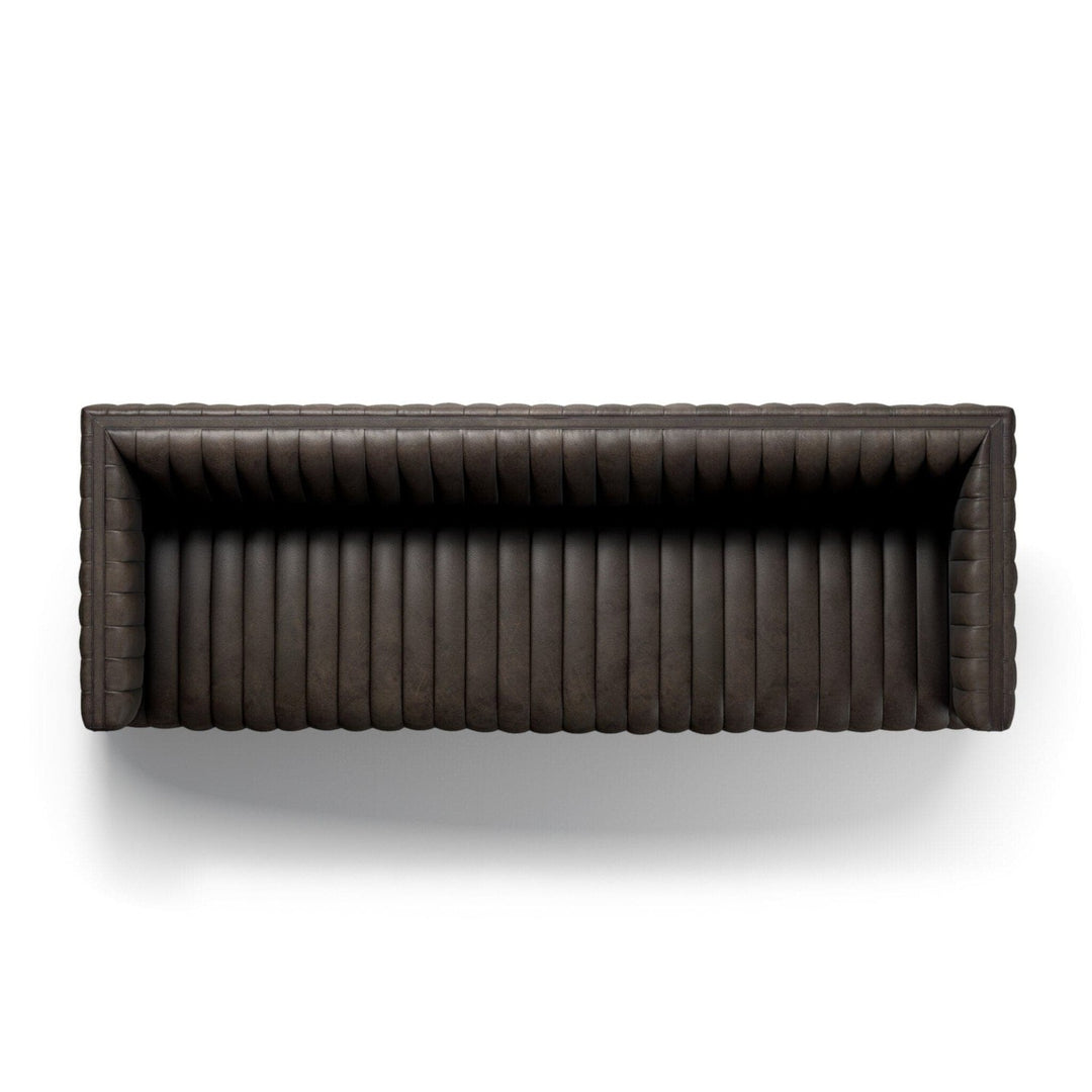 Alexander Channel Tufted Sofa -97"  Deacon Wolf Leather