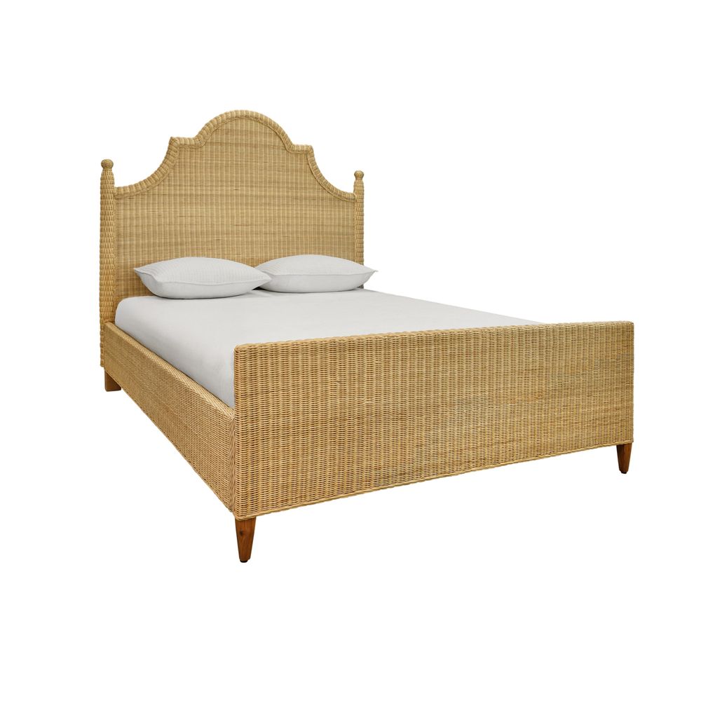 Beds Chamberlain Bed With Arched Headboard In Rattan - Queen