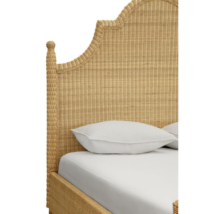 Beds Chamberlain Bed With Arched Headboard In Rattan - Queen