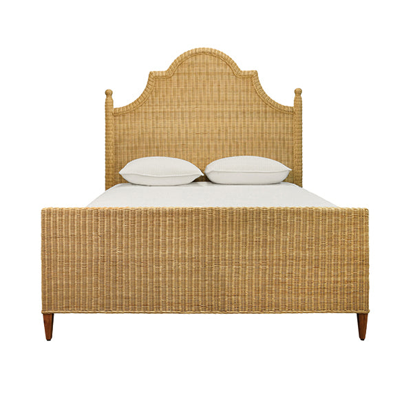 Beds Chamberlain Bed With Arched Headboard In Rattan - Queen