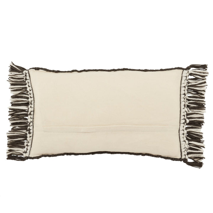 Jaipur Living Perdita Indoor/ Outdoor Geometric Black/ Ivory Pillow Cover (13"X21" Lumbar)