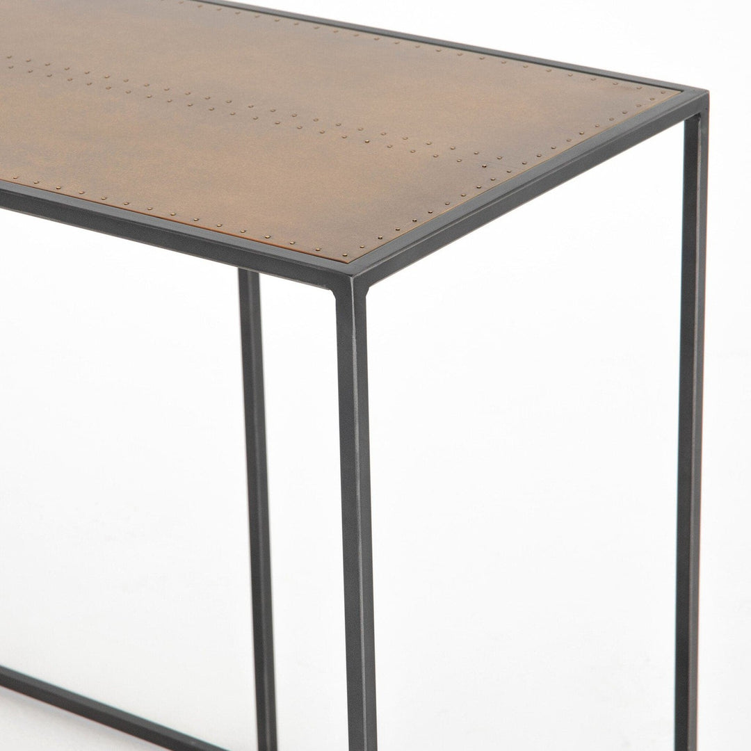 Langston Console Table - Bright Brass Clad