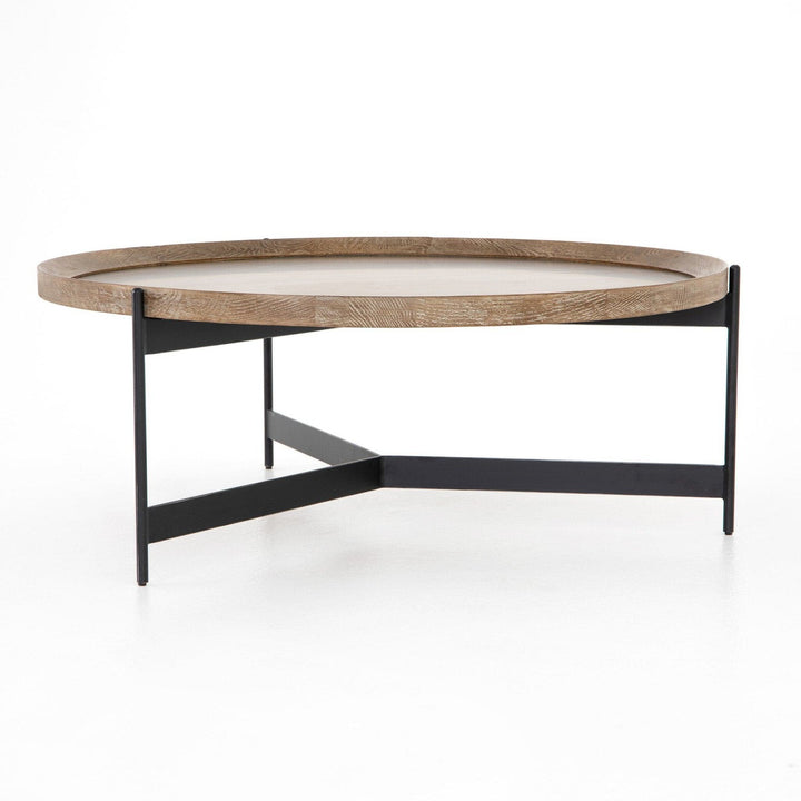 Langston Coffee Table - Bright Brass Clad