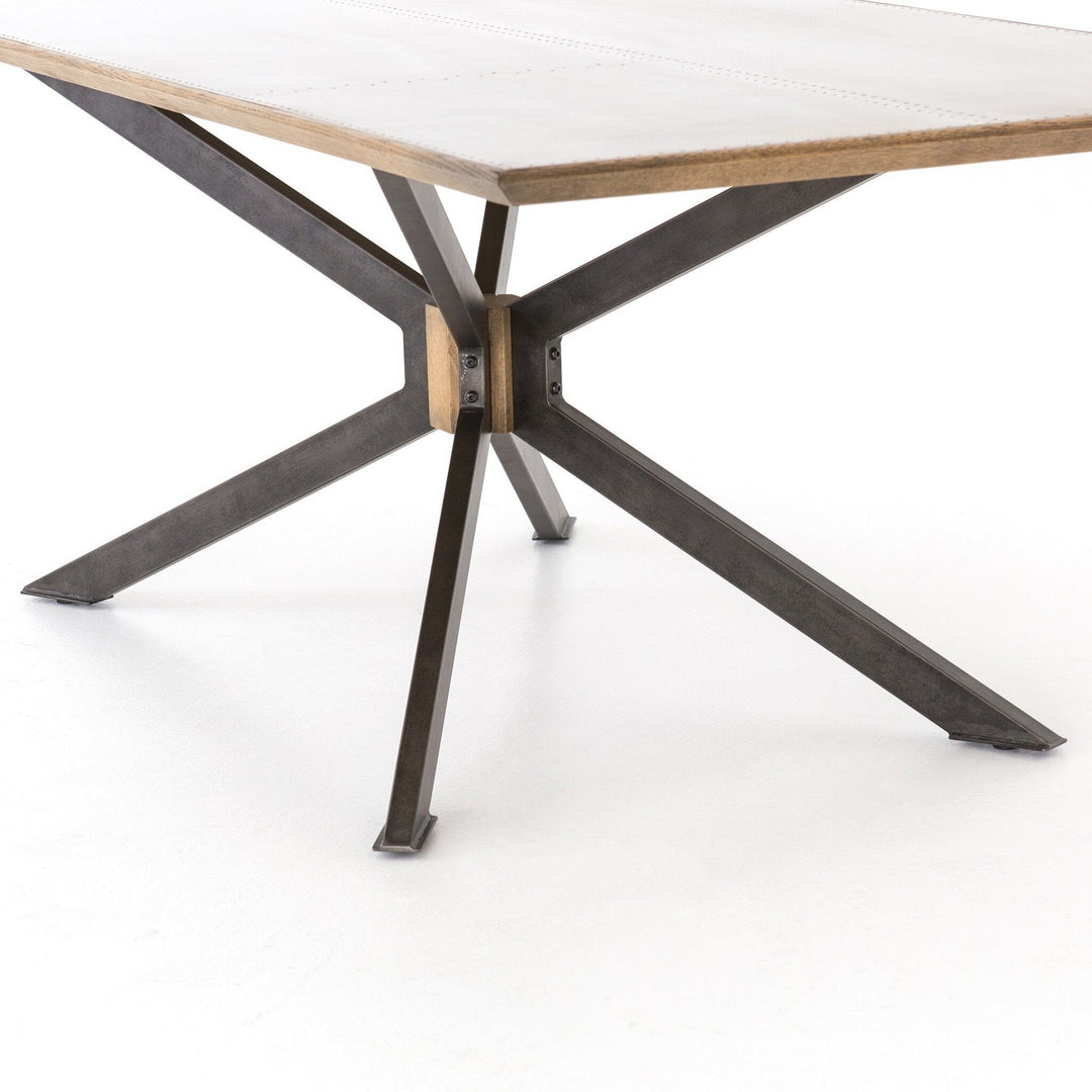 Kellan Dining Table - Bright Brass Clad