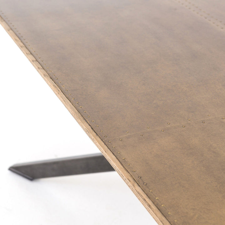 Kellan Dining Table - Bright Brass Clad