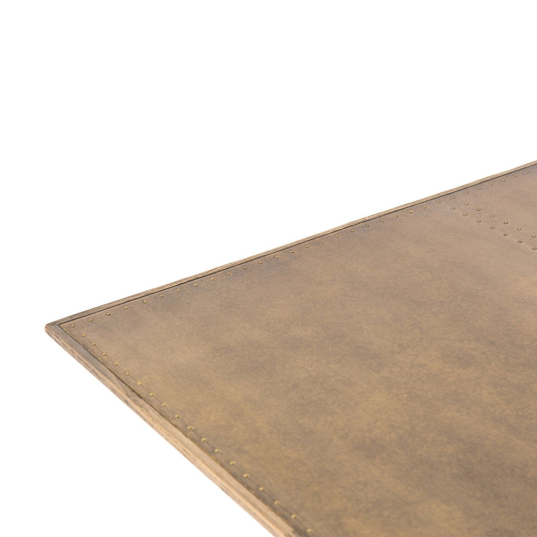 Kellan Dining Table - Bright Brass Clad