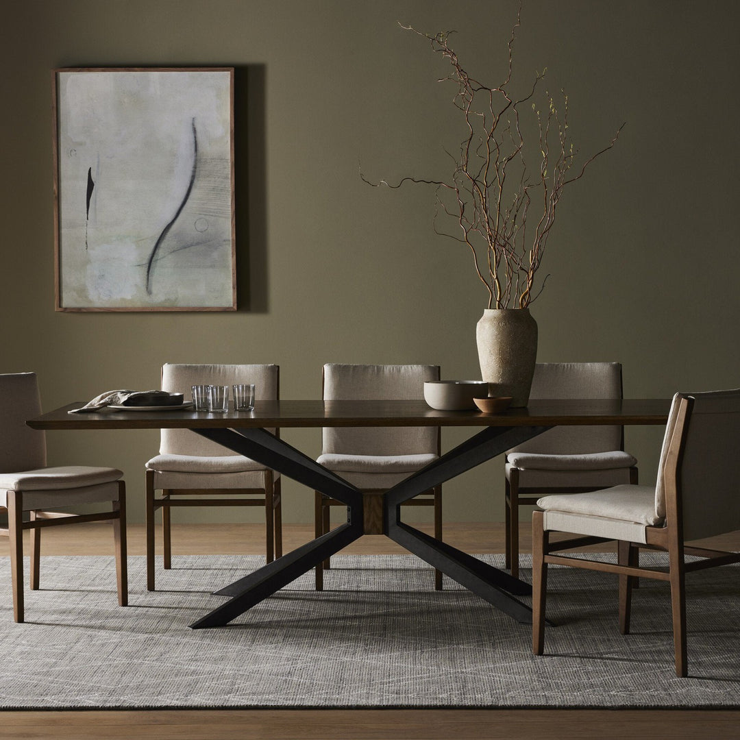 Kellan Dining Table - Bright Brass Clad