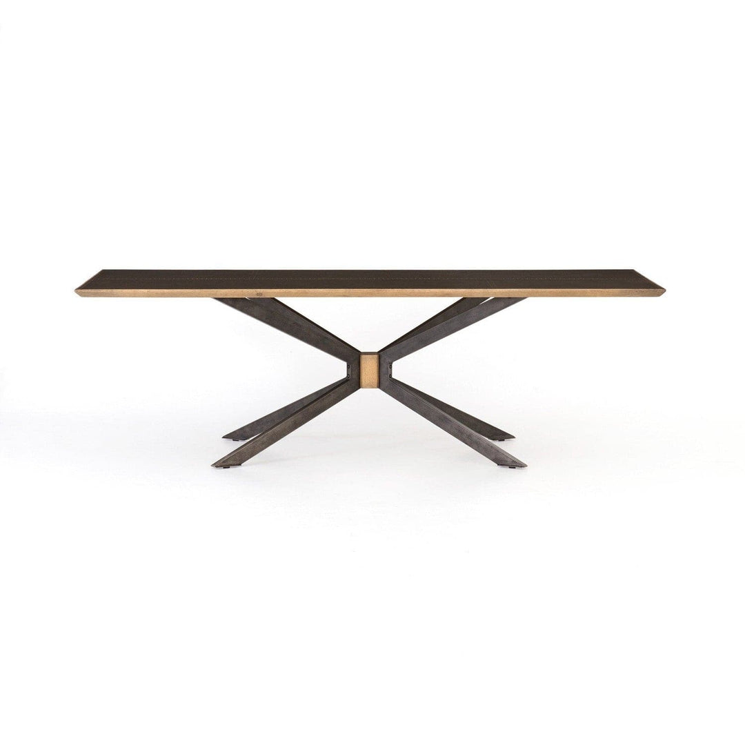 Kellan Dining Table - Bright Brass Clad