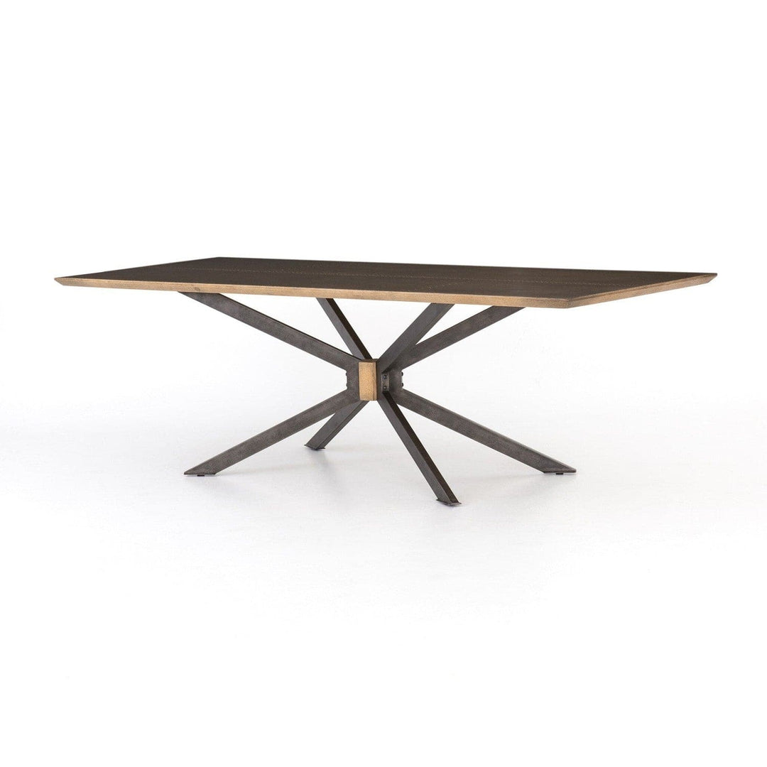 Kellan Dining Table - Bright Brass Clad