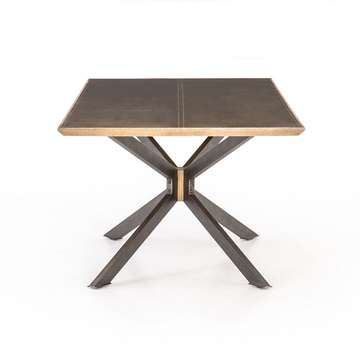 Kellan Dining Table - Bright Brass Clad