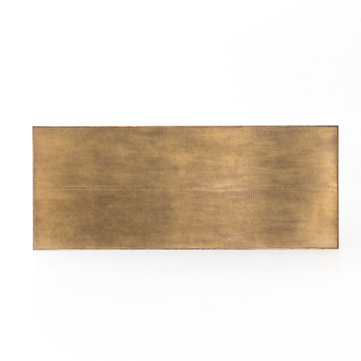 Kellan Dining Table - Bright Brass Clad