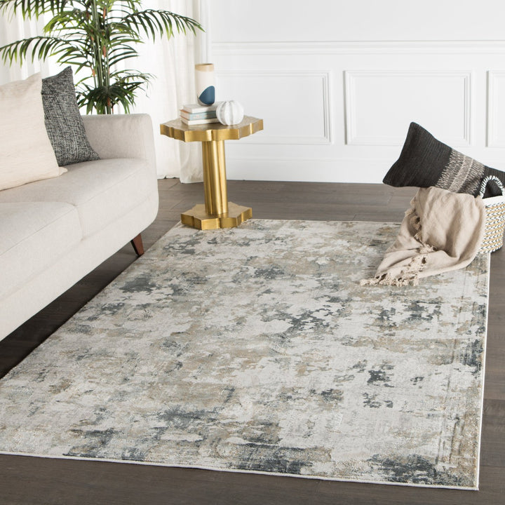 Jaipur Living Lynne Abstract White/ Slate Area Rug (12'X18')