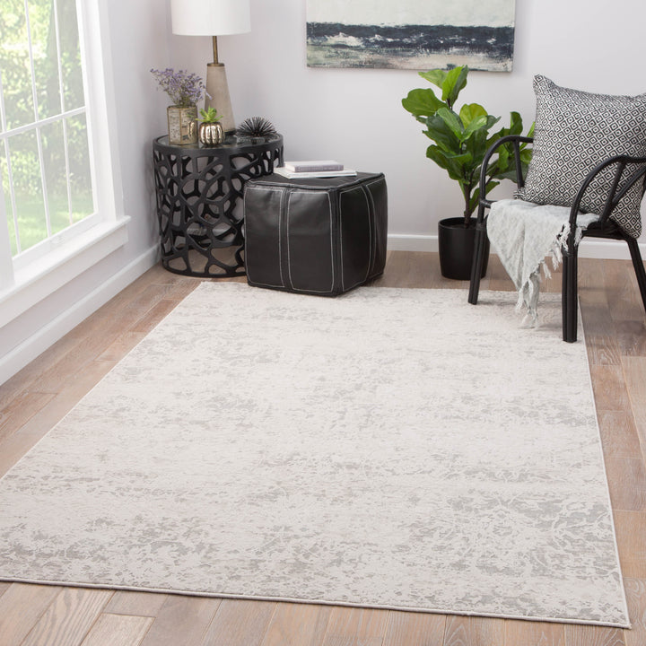 Jaipur Living Alonsa Abstract Gray/ White Round Area Rug (7'10" RND)