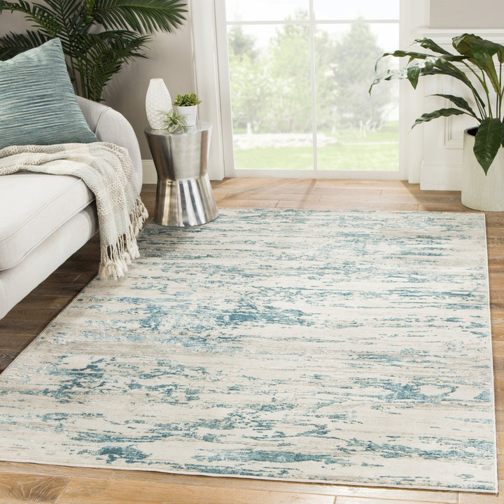 Jaipur Living Celil Abstract Ivory/ Blue Area Rug (5'3"X7'6")