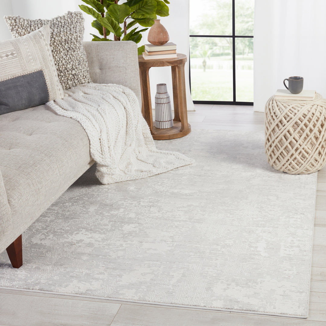 Jaipur Living Alcina Abstract Light Gray/ Cream Area Rug (6'7"X9'6")