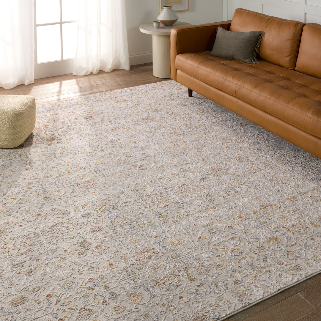 Jaipur Living Waverly Floral White/ Light Gray Area Rug (3'11"X5'11")