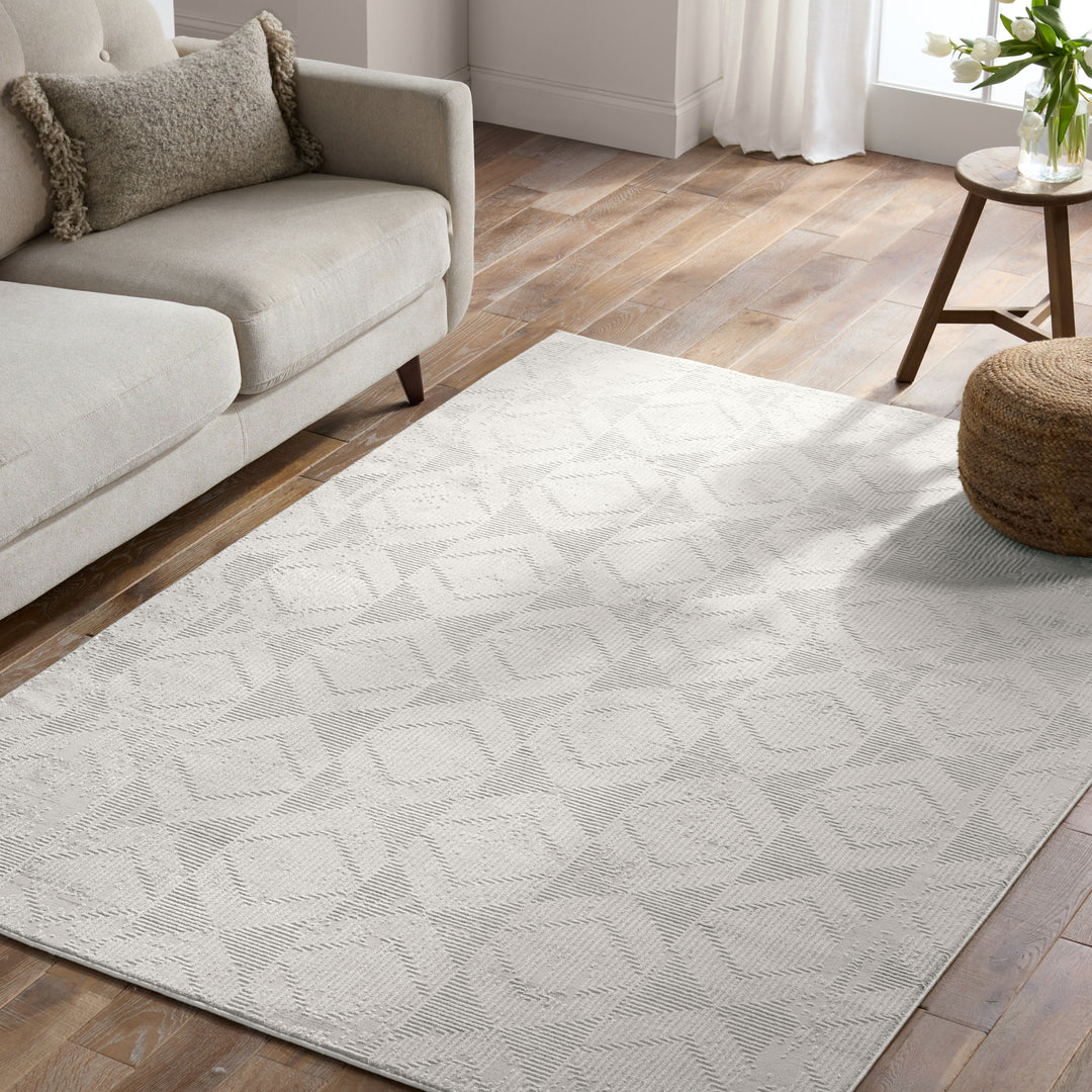 Jaipur Living Ottavia Geometric Gray/Cream Area Rug (9'2"X11'9")