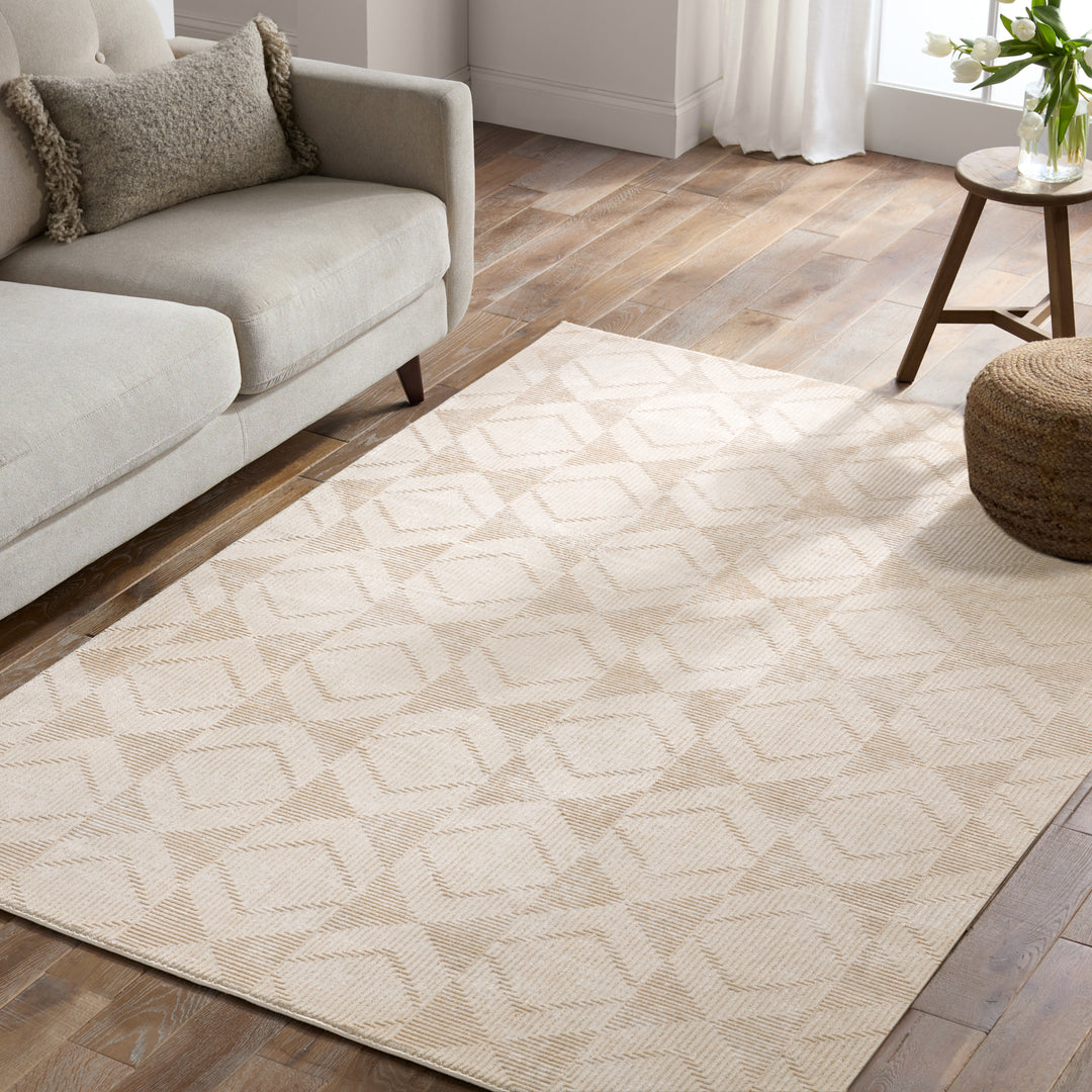 Jaipur Living Ottavia Geometric Light Gray/Beige Area Rug (5'3"X7'6")