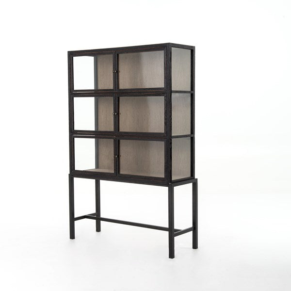 Spencer Curio Cabinet-Four Hands-FH-CIRD-C5E1-C5M5-WE-Bookcases & CabinetsRustic Black-13-France and Son