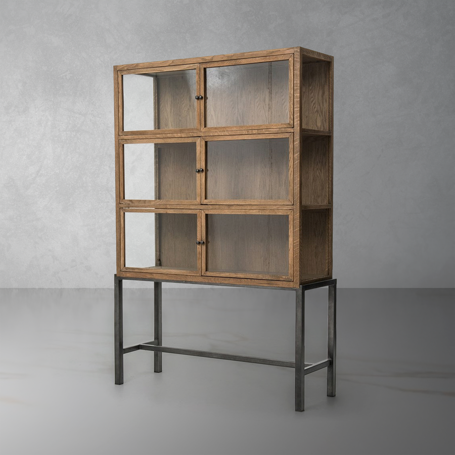 Spencer Curio Cabinet-Four Hands-FH-CIRD-C5E1-C5-Bookcases & CabinetsDrifted Oak-1-France and Son