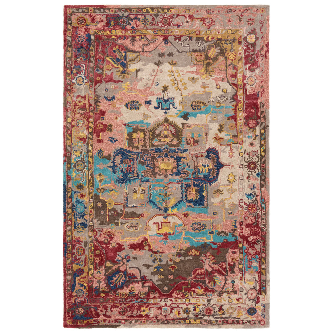 Jaipur Living Lilith Handmade Medallion Red/ Aqua Area Rug (8'X10')