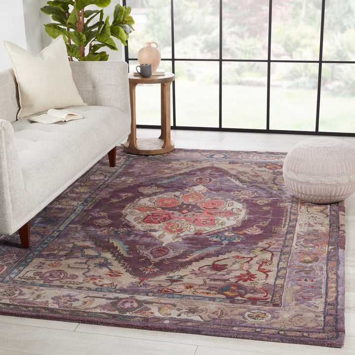 Jaipur Living Raisa Handmade Medallion Purple/ Gray Area Rug (8'X10')