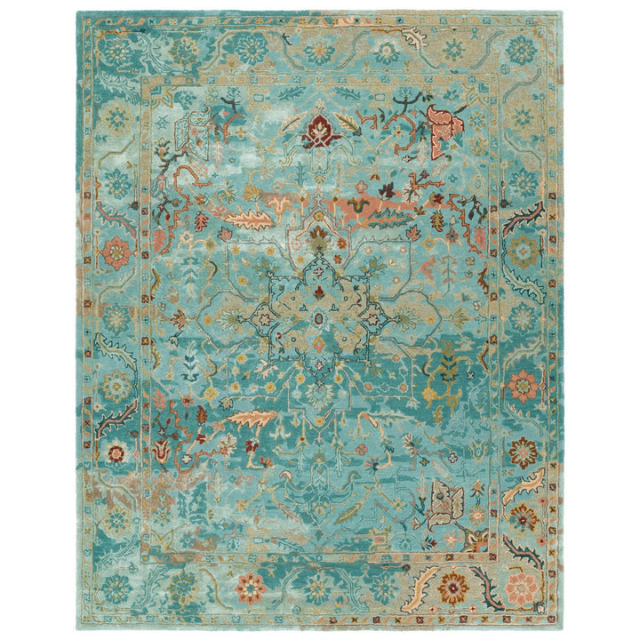 Jaipur Living Cristobol Handmade Medallion Turquoise/ Pink Area Rug (10'X14')