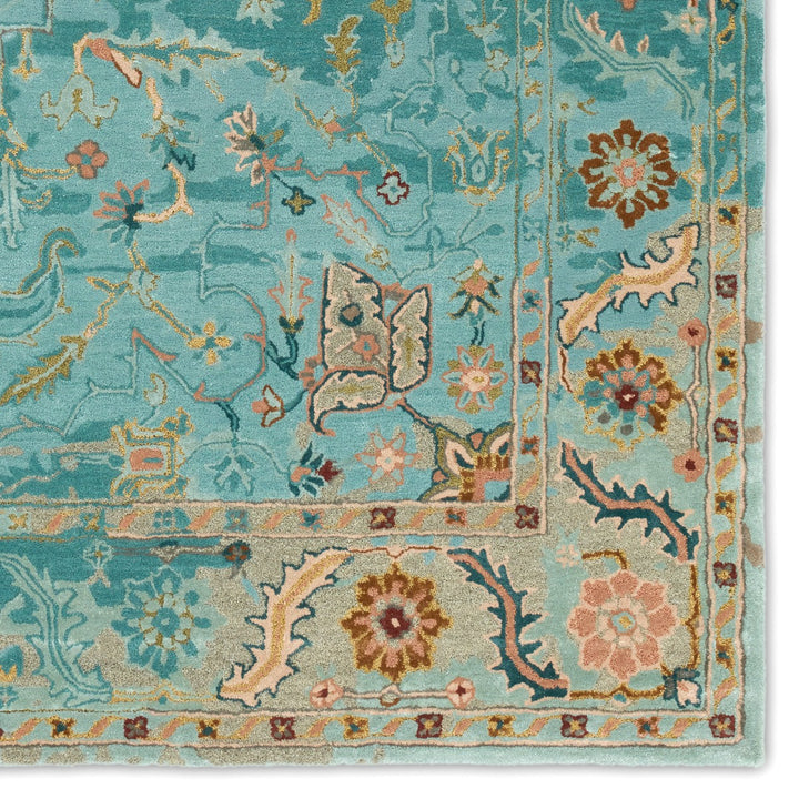 Jaipur Living Cristobol Handmade Medallion Turquoise/ Pink Area Rug (9'X12')