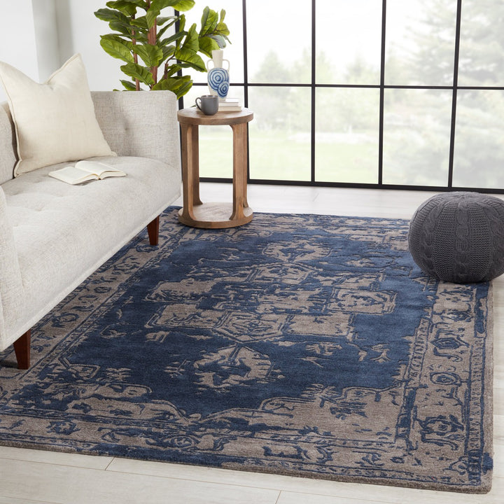 Jaipur Living Alvea Handmade Medallion Blue/ Gray Area Rug (9'X12')