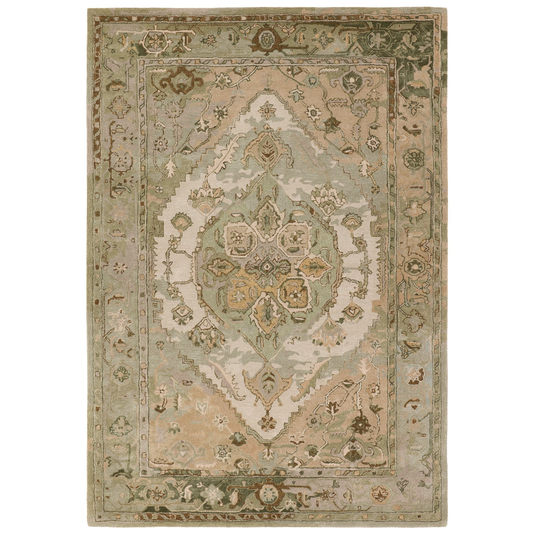 Jaipur Living Raisa Handmade Medallion Green/Taupe Area Rug (9'X12' Rectangle)