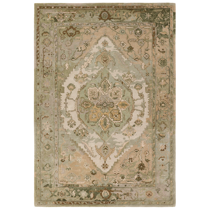 Jaipur Living Raisa Handmade Medallion Green/Taupe Area Rug (9'X12' Rectangle)