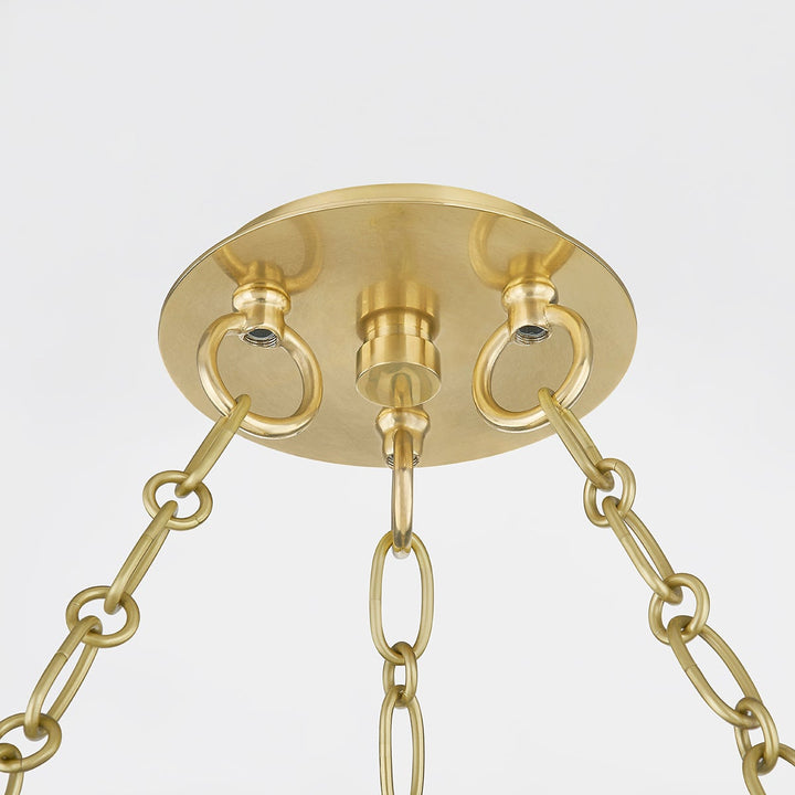 Citrine Chandelier - Vintage Brass 15 Lights