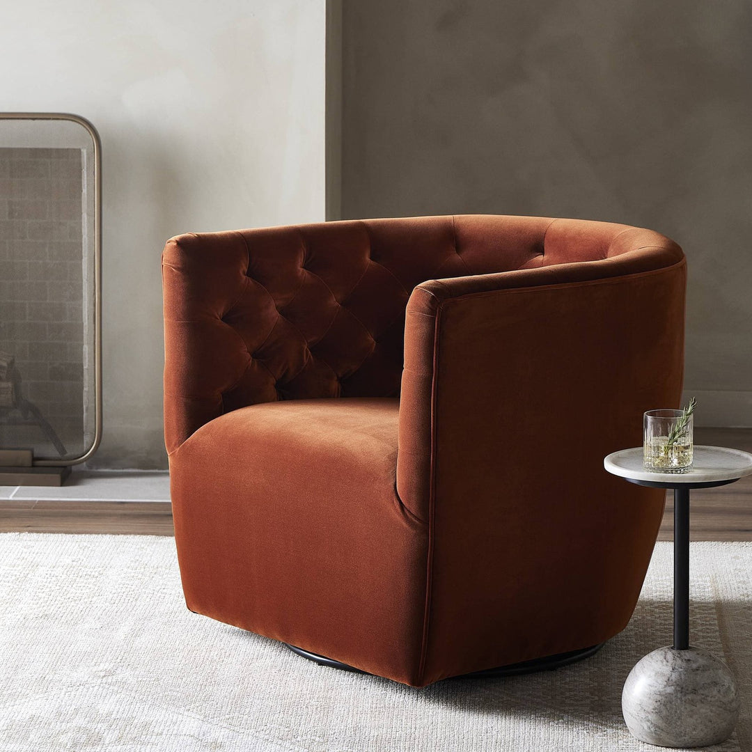 Ridgeway Swivel Chair - Sapphire Rust