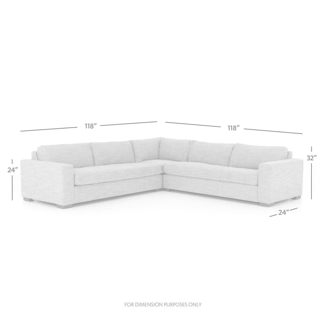 Stratton 3-Piece Corner Sectional - Thames Coal - Small