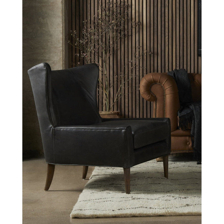 Blythe Wing Chair - Vintage Black