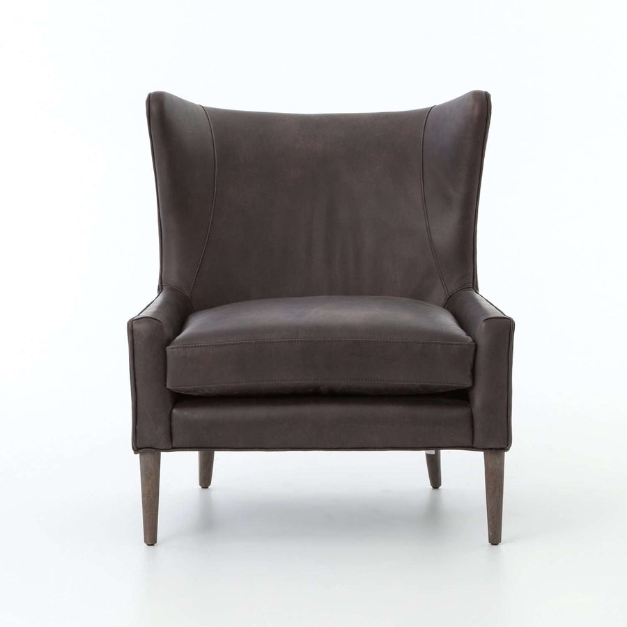Marlow Wing Chair-Four Hands-FH-CKEN-B7A2-385-Lounge ChairsVintage Black Leather / Vintage Brown-12-France and Son