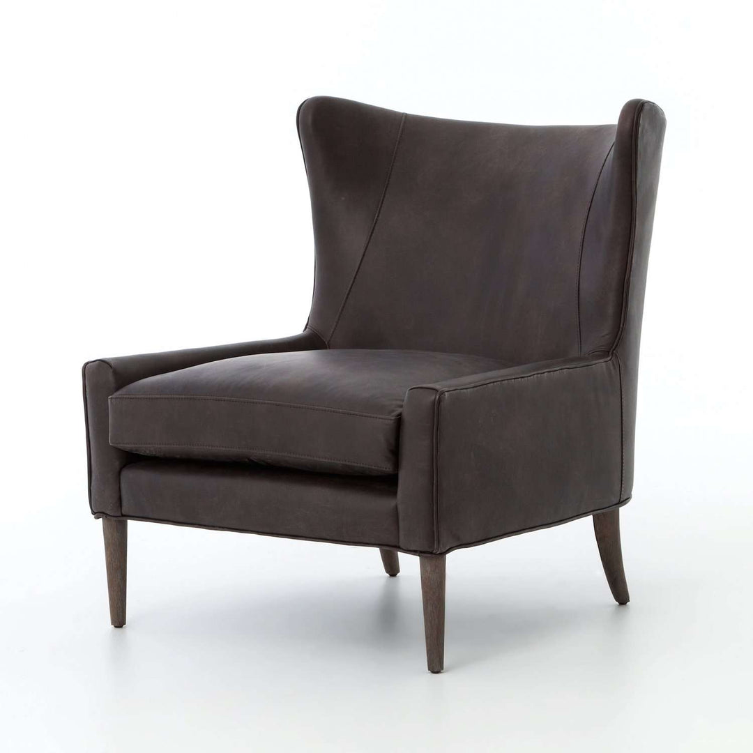 Marlow Wing Chair-Four Hands-FH-CKEN-B7A2-385-Lounge ChairsVintage Black Leather / Vintage Brown-10-France and Son