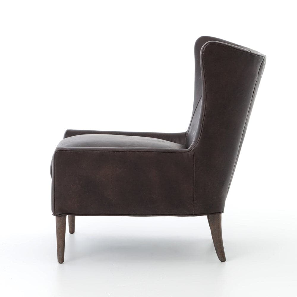 Marlow Wing Chair-Four Hands-FH-CKEN-B7A2-385-Lounge ChairsVintage Black Leather / Vintage Brown-11-France and Son