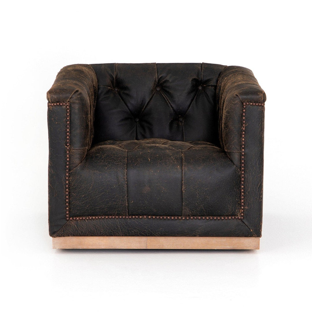 Larkin Swivel Chair - Destroyed Black