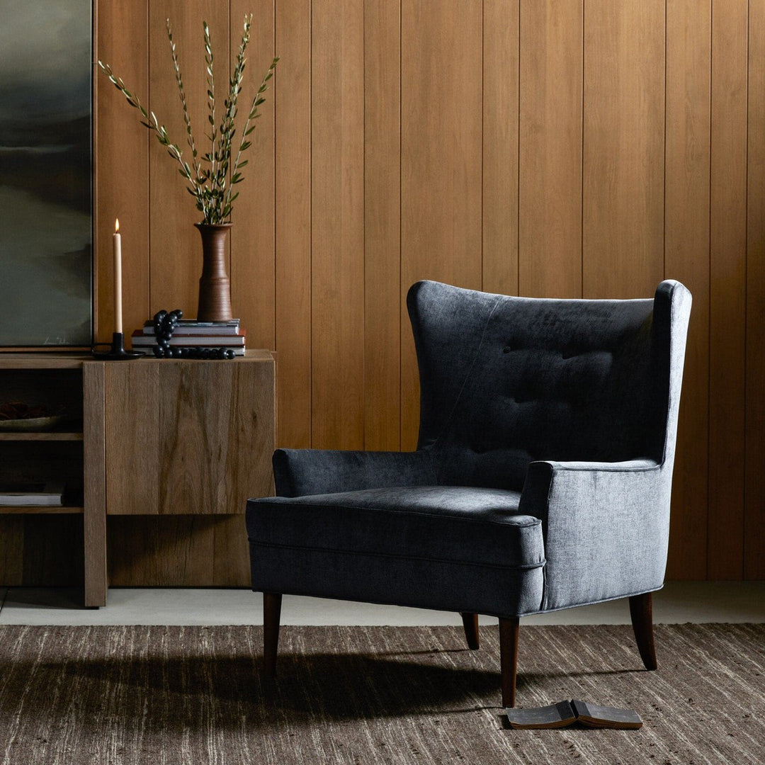 Jasper Chair - Charcoal Worn Velvet